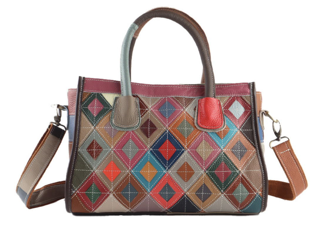 Lederen handtas | Multikleur